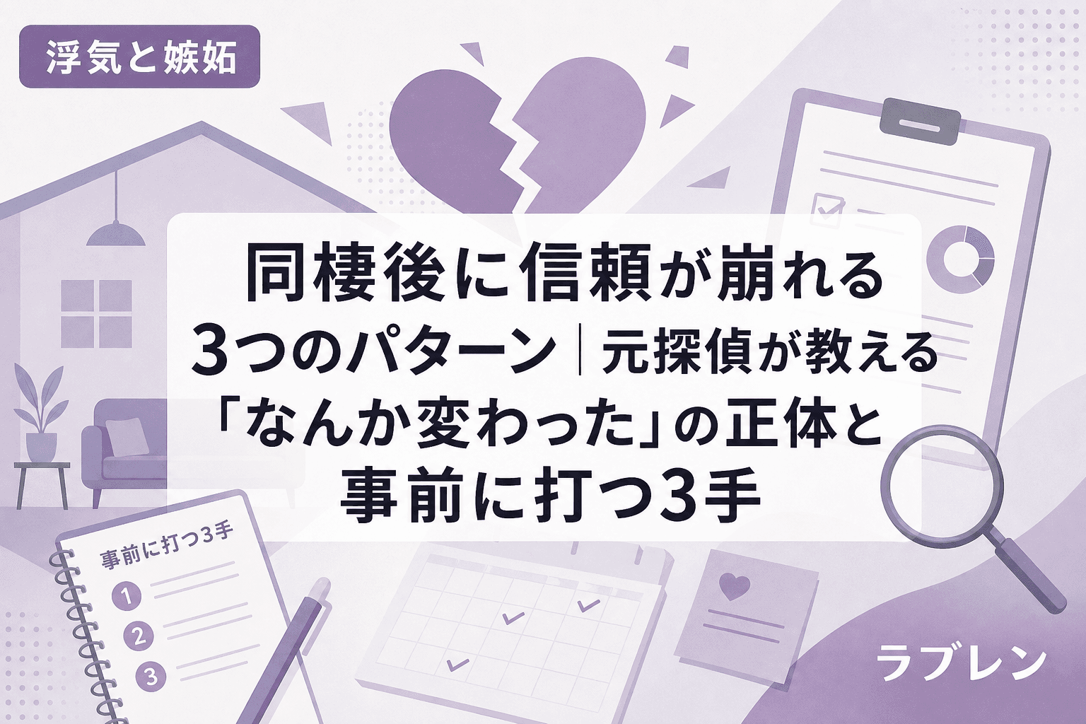 同棲後に信頼が崩れる3つのパターン|元探偵が教える「なんか変わった」の正体と事前に打つ3手