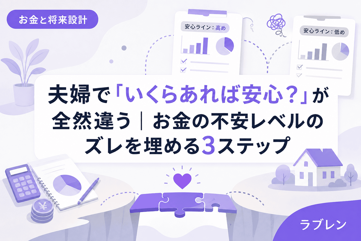 夫婦で「いくらあれば安心?」が全然違う|お金の不安レベルのズレを埋める3ステップ