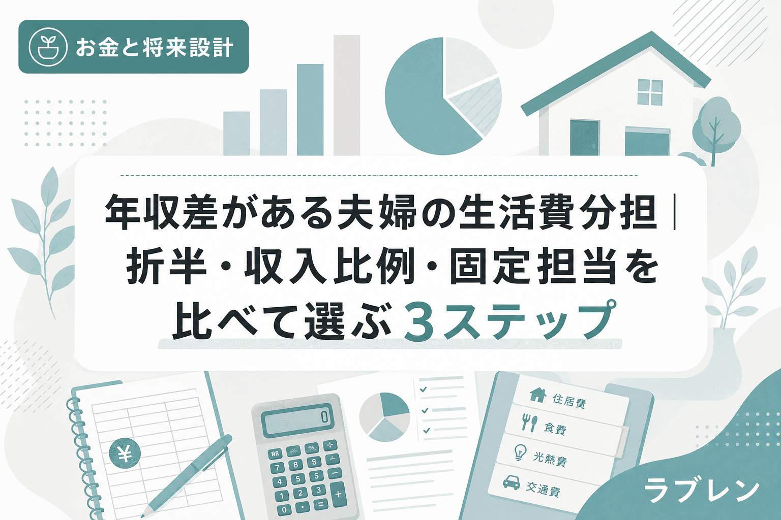年収差がある夫婦の生活費分担|折半・収入比例・固定担当を比べて選ぶ3ステップ