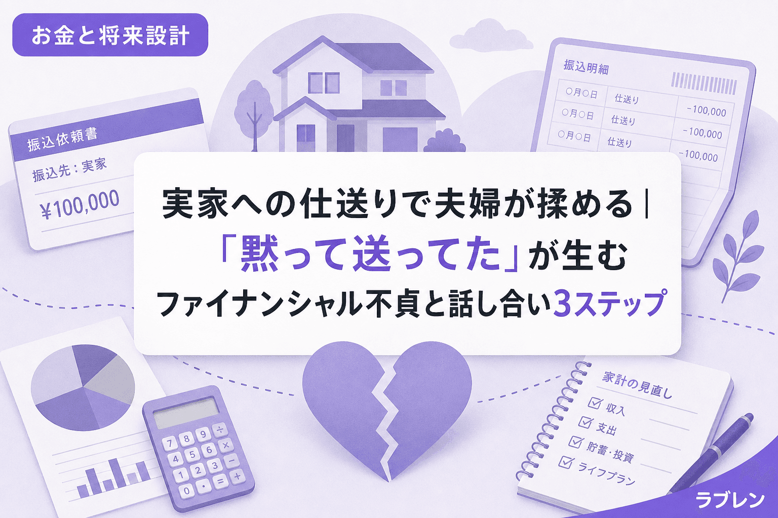 実家への仕送りで夫婦が揉める|「黙って送ってた」が生むファイナンシャル不貞と話し合い3ステップ