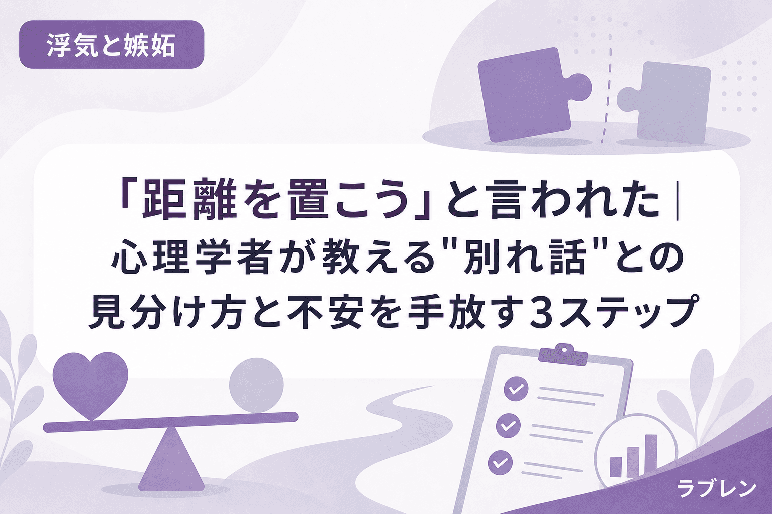 「距離を置こう」と言われた|心理学者が教える"別れ話"との見分け方と不安を手放す3ステップ