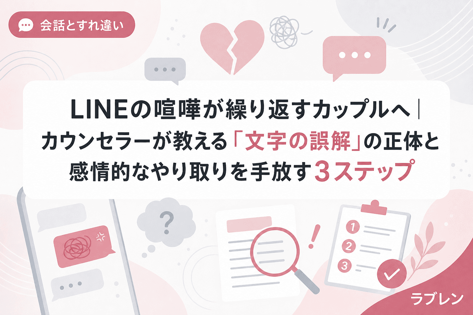 LINEの喧嘩が繰り返すカップルへ|カウンセラーが教える「文字の誤解」の正体と感情的なやり取りを手放す3ステップ