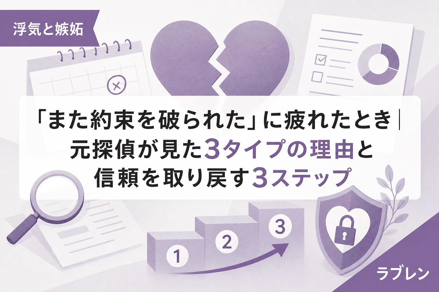 「また約束を破られた」に疲れたとき|元探偵が見た3タイプの理由と信頼を取り戻す3ステップ