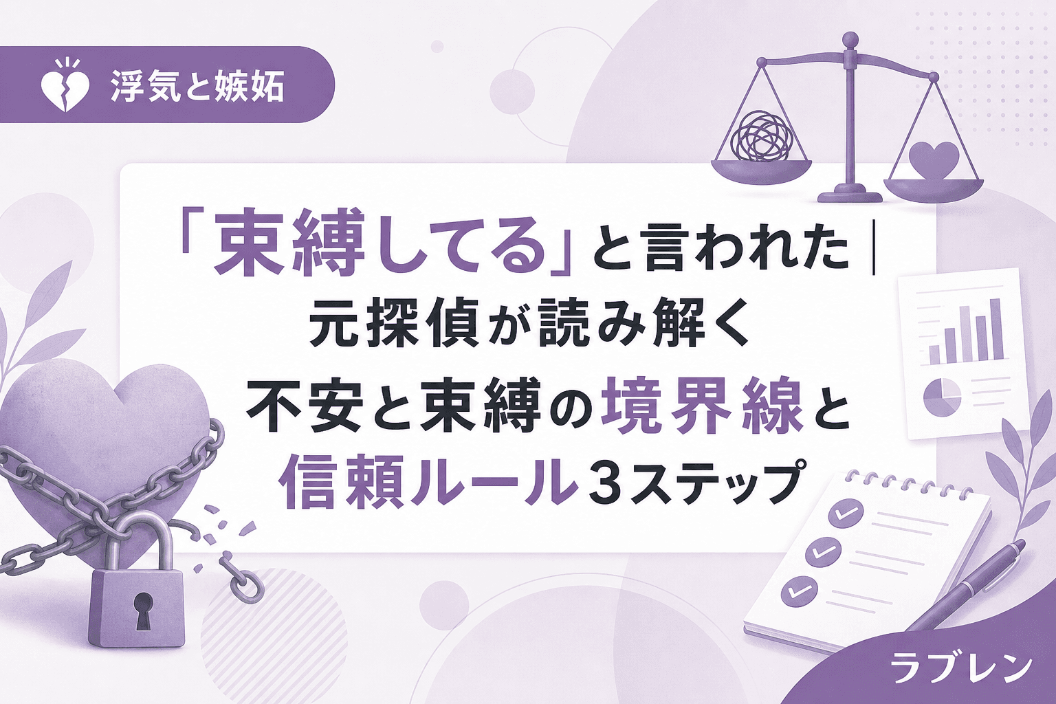「束縛してる」と言われた|元探偵が読み解く不安と束縛の境界線と信頼ルール3ステップ