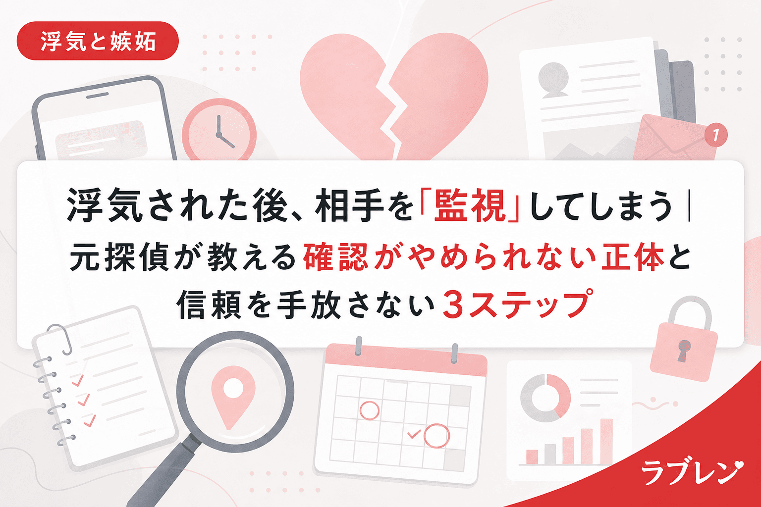 浮気された後、相手を「監視」してしまう|元探偵が教える確認がやめられない正体と信頼を手放さない3ステップ