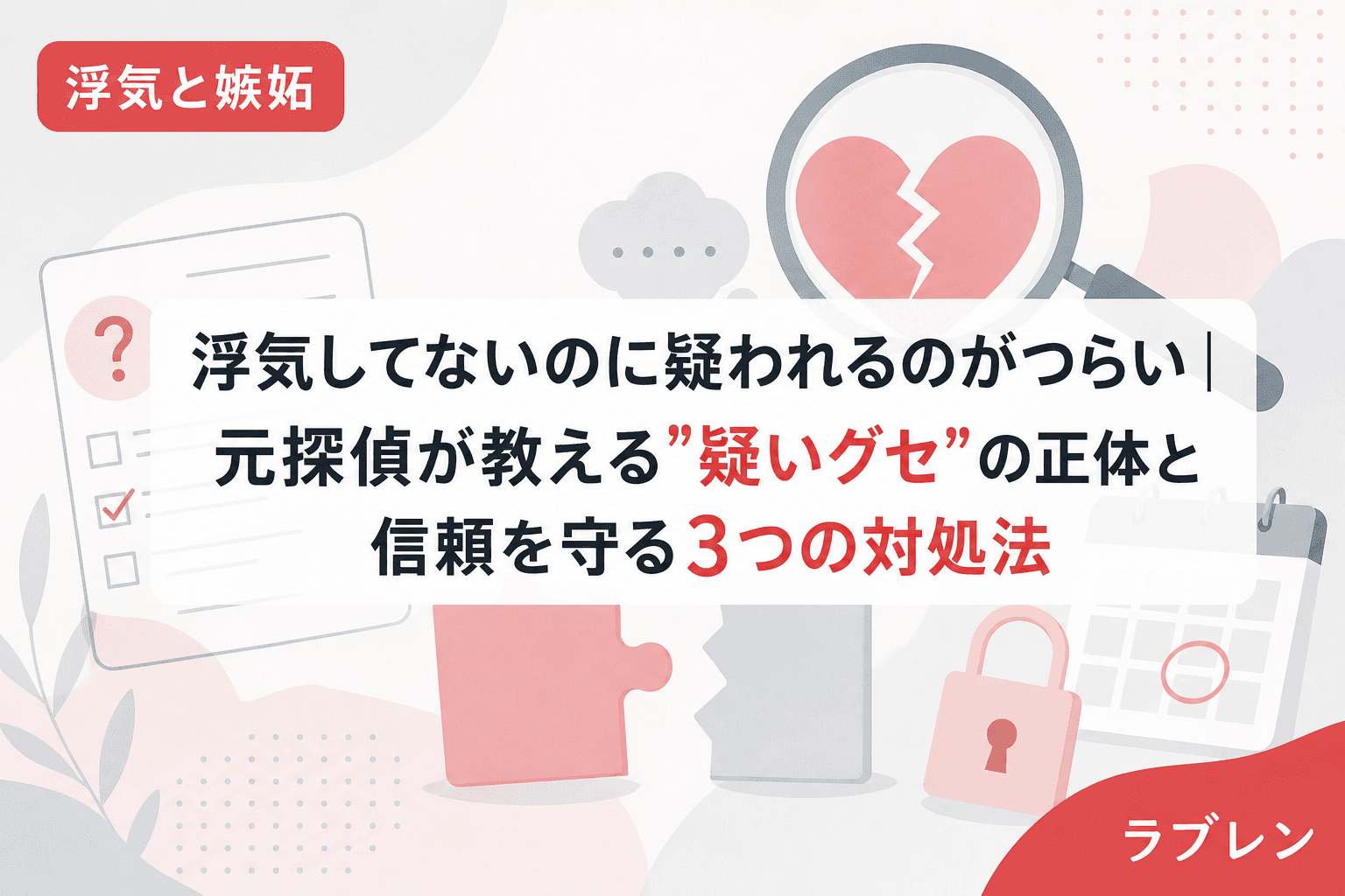 浮気してないのに疑われるのがつらい|元探偵が教える"疑いグセ"の正体と信頼を守る3つの対処法