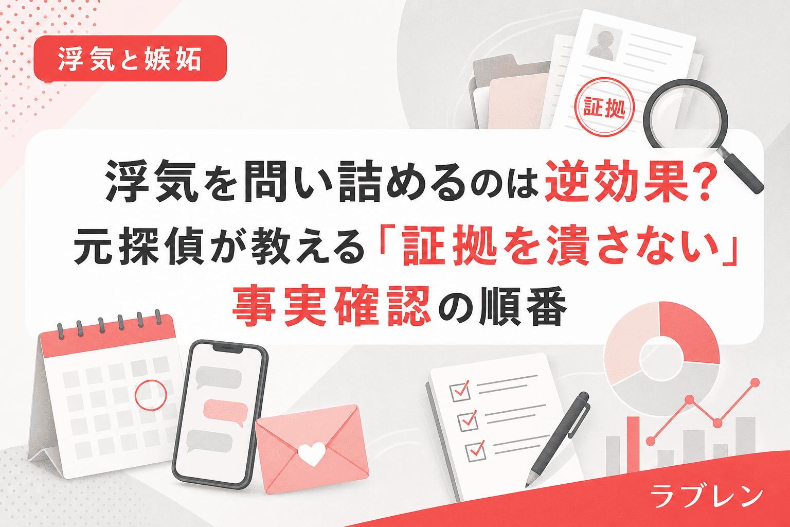 浮気を問い詰めるのは逆効果?元探偵が教える「証拠を潰さない」事実確認の順番